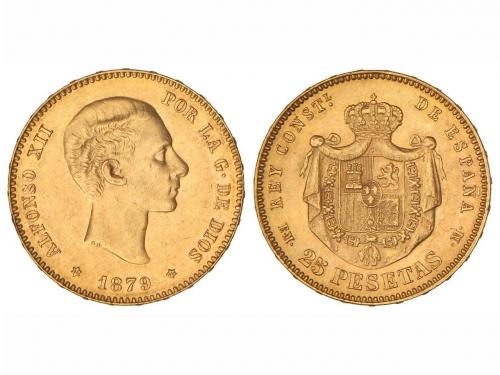 ALFONSO XII. 25 Pesetas. 1879 (*18-79). E.M.-M. EBC-. 