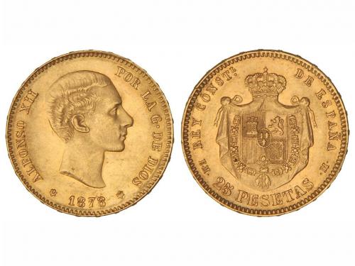ALFONSO XII. 25 Pesetas. 1878 (*18-78). E.M.-M. Cifras de la