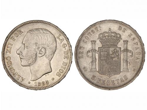 ALFONSO XII. 5 Pesetas. 1885 (*18-85). M.S./D.E-M. VS-91.2. 