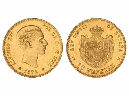 ALFONSO XII. 10 Pesetas. 1878 (*18-78). E.M.-M. Restos de br