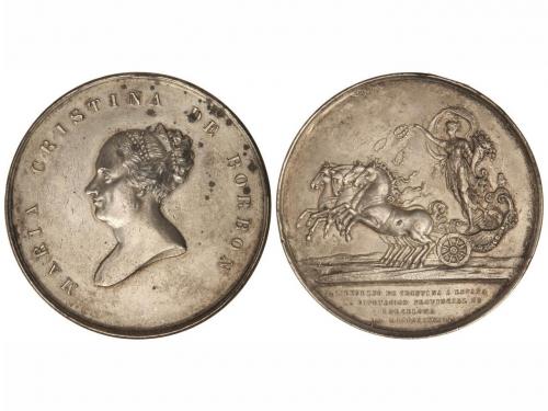 ISABEL II. Medalla Regreso Mª Cristina de Borbón. 1844. DIPU