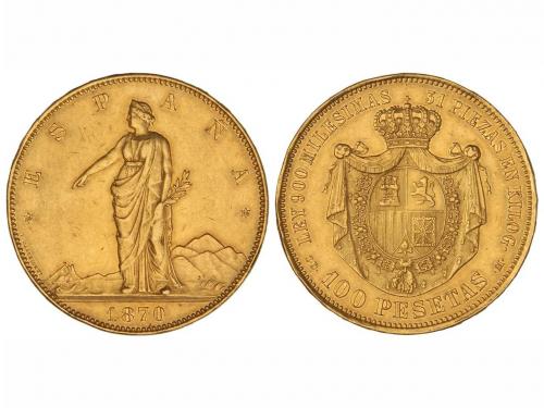 GOB. PROVISIONAL y I REPÚBLICA. 100 Pesetas. 1870 (*18-70). 