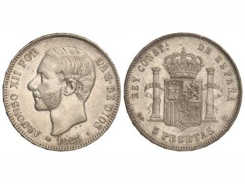 ALFONSO XII. 5 Pesetas. 1885 (*18-87). M.P.-M. EBC-. 