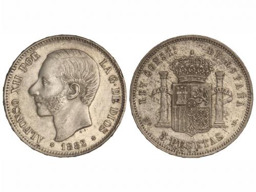AMADEO I. 5 Pesetas. 1882 (*18-82). M.S.-M. (Manchitas en re