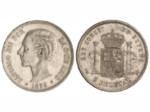 ALFONSO XII. 5 Pesetas. 1878 (*18-78). E.M./D.E.-M. Rectific
