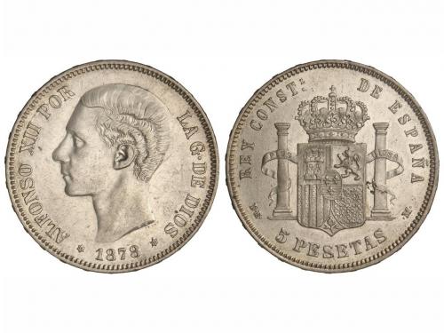 ALFONSO XII. 5 Pesetas. 1878 (*18-78). D.E.-M. EBC-. 