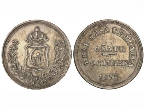 CARLOS VII Pretendiente. 5 Pesetas. 1875. OÑATE. 26,85 grs. 