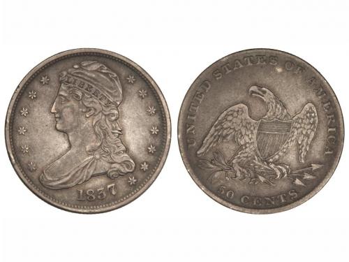 ESTADOS UNIDOS. 1/2 Dólar. 1837. 13,23 grs. AR. Pátina. KM-5
