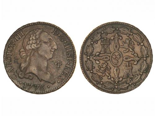 CARLOS III. 4 Maravedís. 1775. SEGOVIA. 5,41 grs. Cal-1901. 