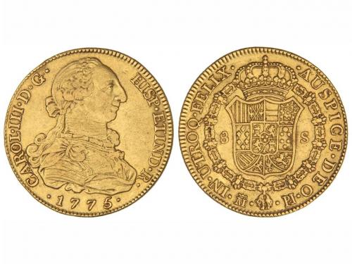 CARLOS III. 8 Escudos. 1775. MADRID. P.J. 26,89 grs. Con pun