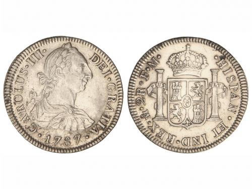 CARLOS III. 2 Reales. 1787. MÉXICO. F.M. 6,75 grs. Cal-1355.