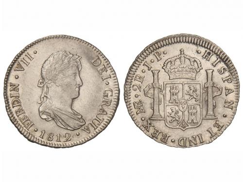 FERNANDO VII. 2 Reales. 1812. LIMA. J.P. 6,51 grs. Restos de