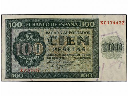 ESTADO ESPAÑOL. 100 Pesetas. 21 Noviembre 1936. Catedral de 