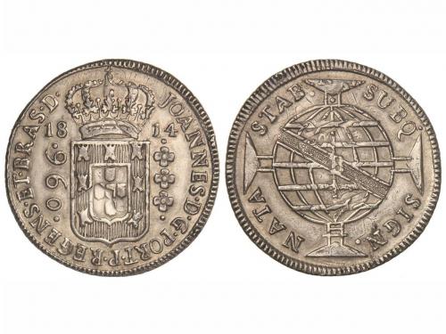 BRASIL. 960 Reis. 1814-B. JUAN VI. BAHÍA. 26,80 grs. AR. Acu