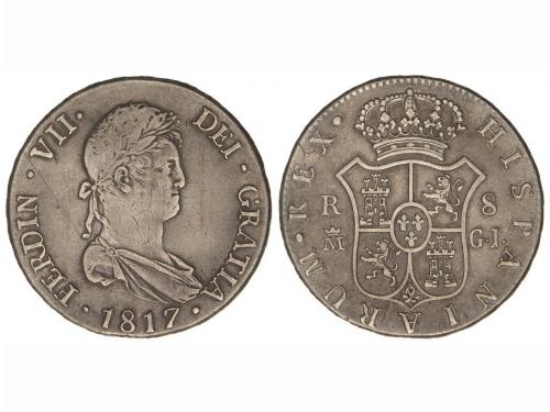FERNANDO VII. 8 Reales. 1817. MADRID. G.J. 26,70 grs. Pátina