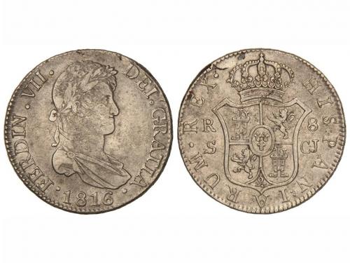 FERNANDO VII. 8 Reales. 1816. SEVILLA. C.J. 27 grs. Cal-640.