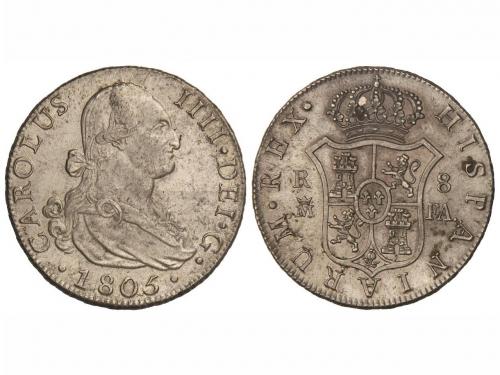 CARLOS IV. 8 Reales. 1805. MADRID. F.A. 27,20 grs. Ligera pá