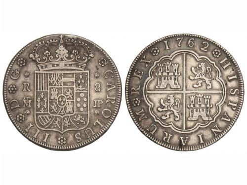 CARLOS III. 8 Reales. 1762. MADRID. J.P. 26,70 grs. ESCASA. 