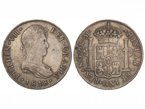 FERNANDO VII. 8 Reales. 1818. GUATEMALA. M. 26,80 grs. (Limp