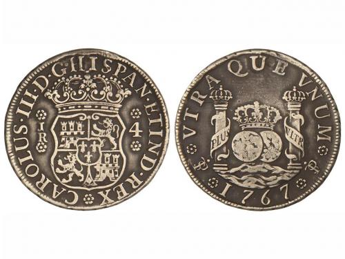 CARLOS III. 4 Reales. 1767. POTOSÍ. J.R. 13,40 grs. Pátina. 