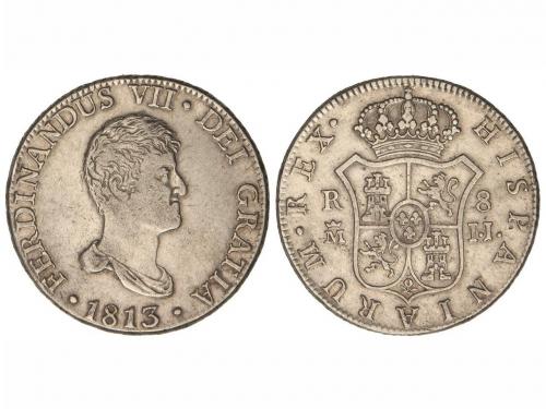 FERNANDO VII. 8 Reales. 1813. MADRID. I.J. 26,90 grs. (Limpi