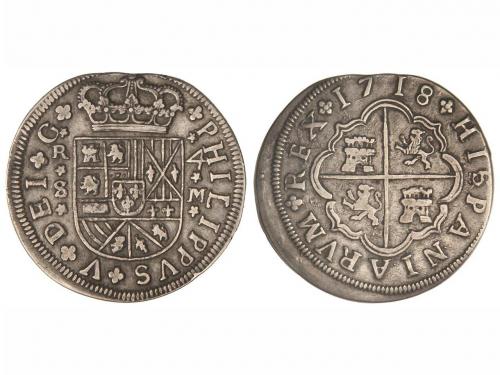 FELIPE V. 4 Reales. 1718. SEVILLA. M. 12,60 grs. (Defecto de
