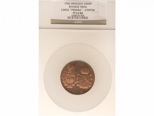 URUGUAY. Prueba de reverso 2.000 Nuevos Pesos. 1983. AE. Vis