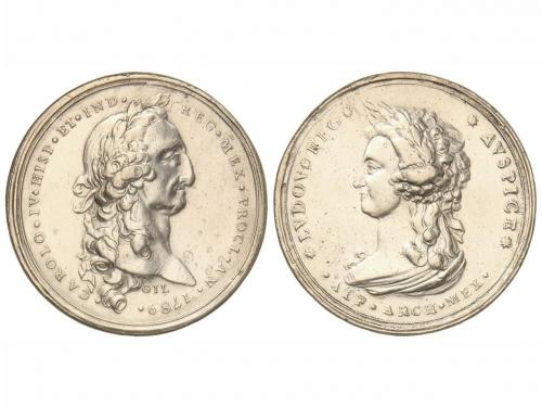 CARLOS IV. Medalla Proclamación. 1789. EL ARZOBISPO. MÉXICO.