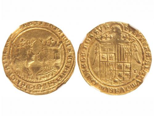 REYES CATÓLICOS. Doble Excelente. TOLEDO. ùFERNANDVS:ET:HELI