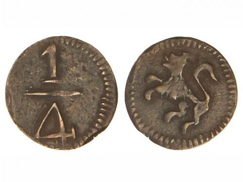 FERNANDO VII. 1 Cuarto. S/F. SANTO DOMINGO. 1,11 grs. RARA. 