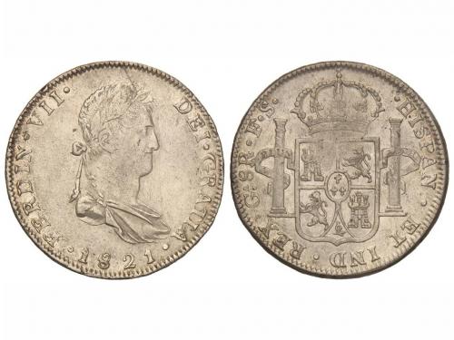 FERNANDO VII. 8 Reales. 1821. GUADALAJARA. F.S. 26,80 grs. (