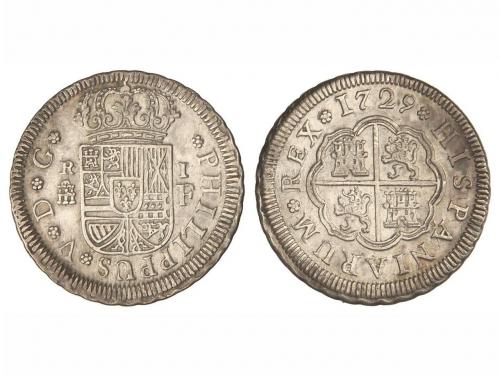 FELIPE V. 1 Real. 1729. SEGOVIA. F. 2,71 grs. Cal-1695. EBC.