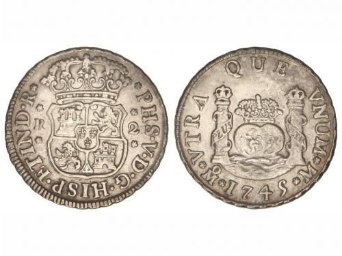 FELIPE V. 2 Reales. 1745. MÉXICO. M. 6,71 grs. Columnario. C