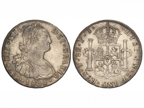 CARLOS IV. 8 Reales. 1808. POTOSÍ. P.J. 26,97 grs. Pátina. C