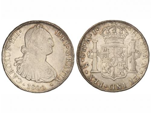 CARLOS IV. 8 Reales. 1800. SANTIAGO. A.J. 26,88 grs. Acuñaci