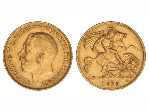 GRAN BRETAÑA. 1/2 Soberano. 1913. JORGE V. 3,98 grs. AU. (Li