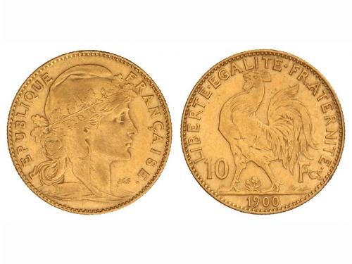 FRANCIA. 10 Francos. 1900. III REPÚBLICA. 3,21 grs. AU. KM-8
