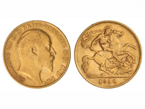 GRAN BRETAÑA. 1/2 Soberano. 1910. EDUARDO VII. 3,96 grs. AU.