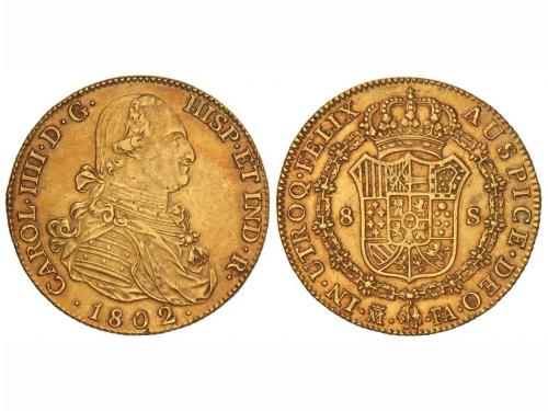 CARLOS IV. 8 Escudos. 1802. MADRID. F.A. 26,95 grs. Sin punt