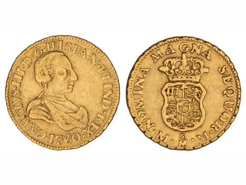 CARLOS III. 1 Escudo. 1760. MÉXICO. M.M. 3,34 grs. (Leves ra