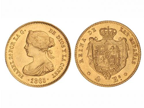 ISABEL II. 4 Escudos. 1865. MADRID. 3,34 grs. (Leves golpeci