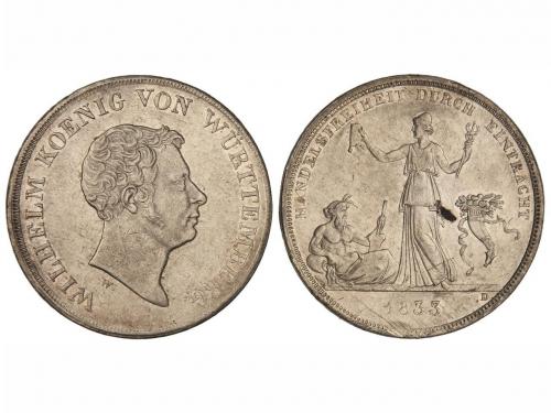 ESTADOS ALEMANES. Thaler. 1833-W. GUILLERMO. WUTTEMBERG. 29,