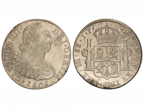 CARLOS IV. 8 Reales. 1808. LIMA. J.P. 26,92 grs. Restos de b