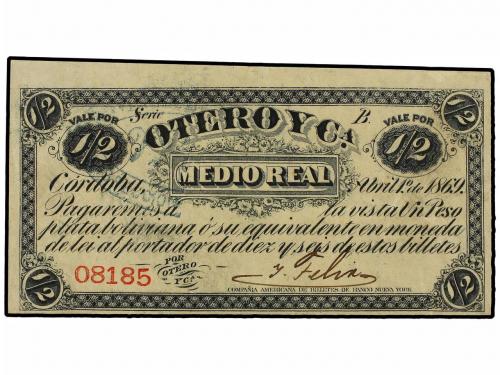 BILLETES EXTRANJEROS. 1/2 Real. Abril 1869. ARGENTINA. OTERO