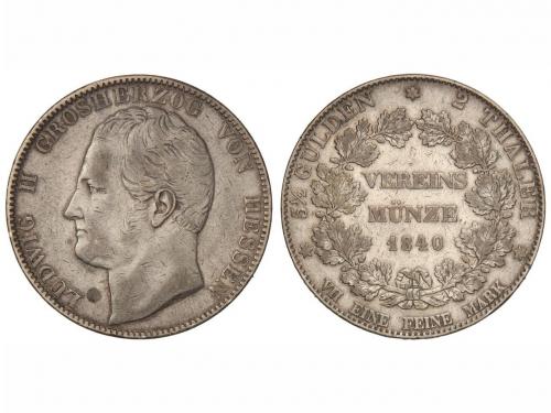 ESTADOS ALEMANES. 2 Thalers (3 1/2 Gulden). 1840. LUIS II. H