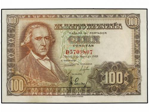 ESTADO ESPAÑOL. Lote 2 billetes 100 Pesetas. 2 Mayo 1948. Ba