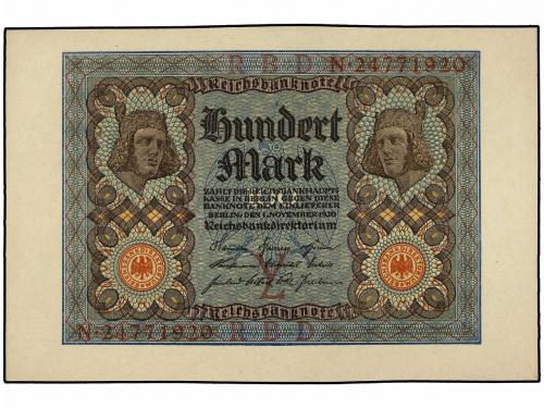 BILLETES EXTRANJEROS. Lote 2 billetes 100 Marcos. 1.11.1920.