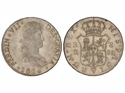 FERNANDO VII. 8 Reales. 1816. MADRID. G.J. 26,77 grs. (Leves
