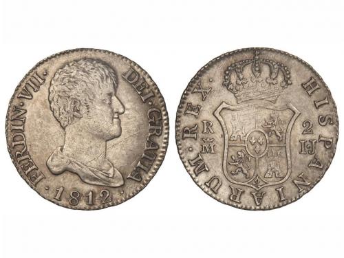 FERNANDO VII. 2 Reales. 1812. MADRID. I.J. 5,88 grs. Pátina.
