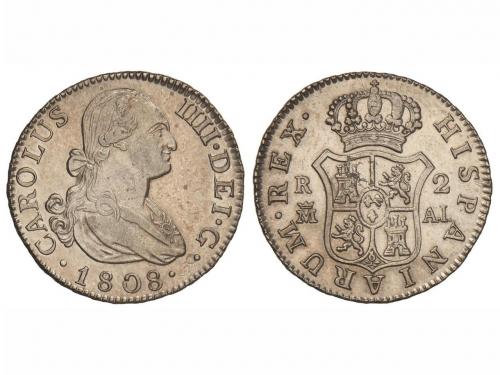 CARLOS IV. 2 Reales. 1808. MADRID. A.I. 5,89 grs. Brillo ori